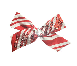 Candy Cane Sequined Bow