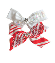 Candy Cane Sequined Bow