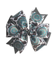 Diné Turquoise/Cow print Ribbon Bow