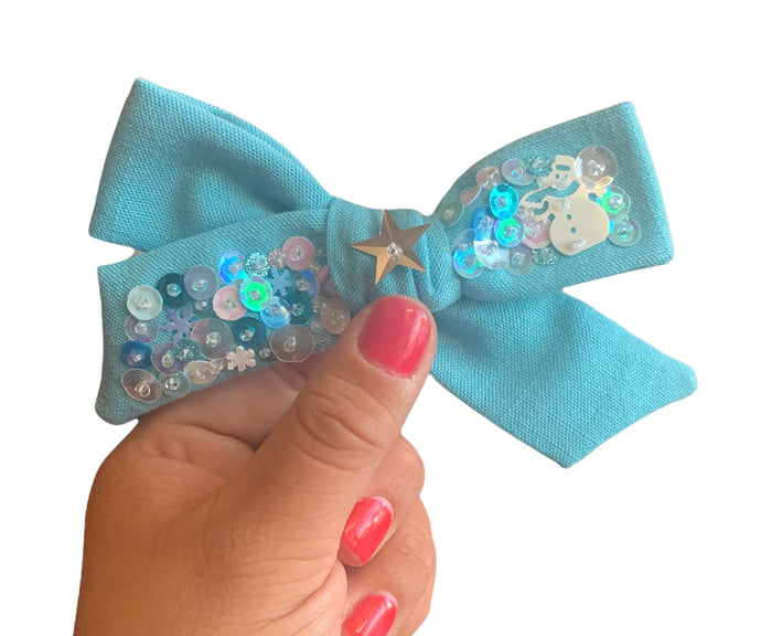Frosty Sequined Bow