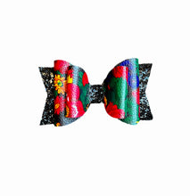 Black Masani Floral Faux Leather Bow