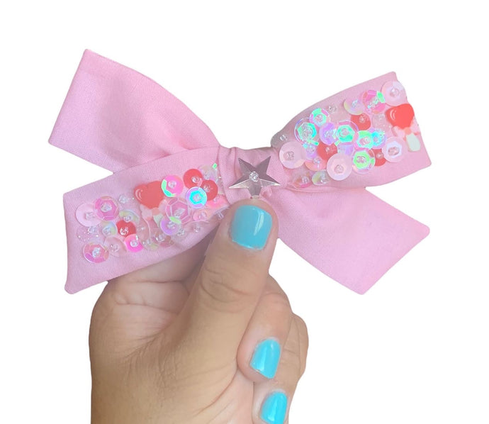 Hearts Forever Sequined Bow